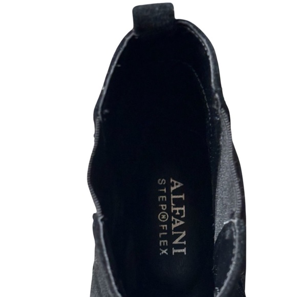 ALFANI Womens Black Stretch Almond Toe Block Heel Leather Booties NIB - SZ 8.5 - Picture 6 of 16
